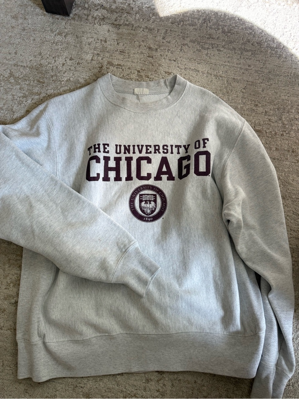 Champion Light Grey University of Chicago Crewneck Sweatshirt